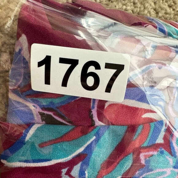 Bob Mackie Womens Floral Tunic Top Size 1X Stretch Colorful Work Party Loose Fit - Picture 8 of 8